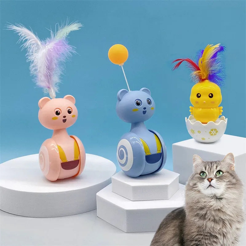 Interactive Feather Cat Toy – SwingBuddy™ – BounceShield™