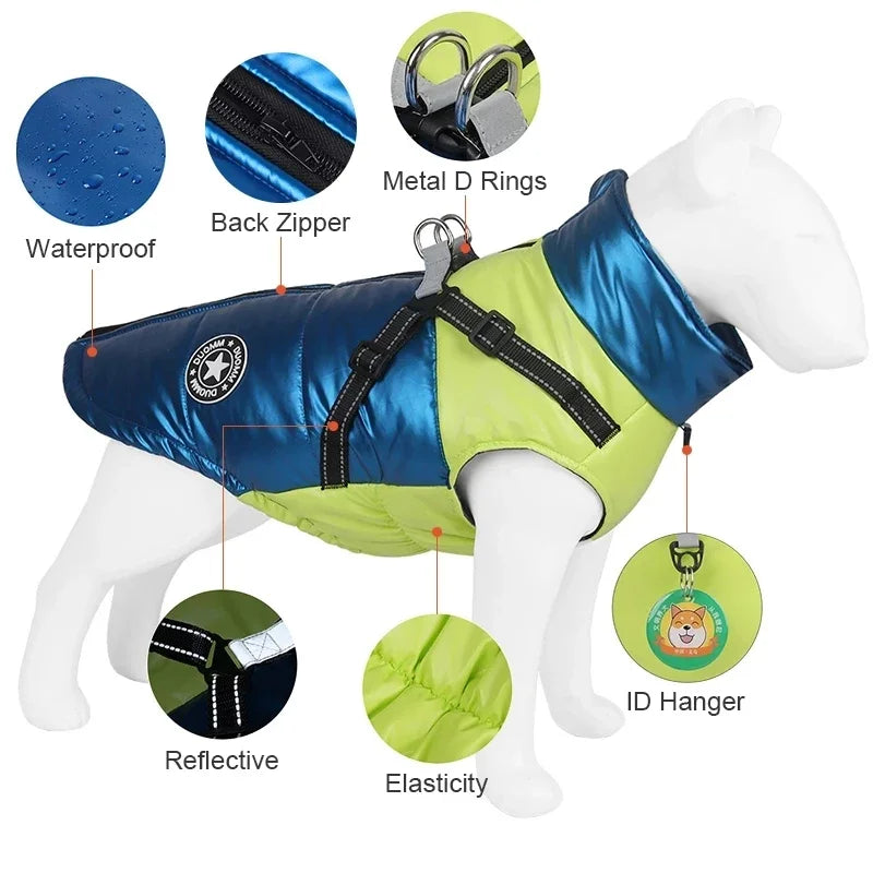 Warm Dog Coat with Integrated Harness – PawMate™