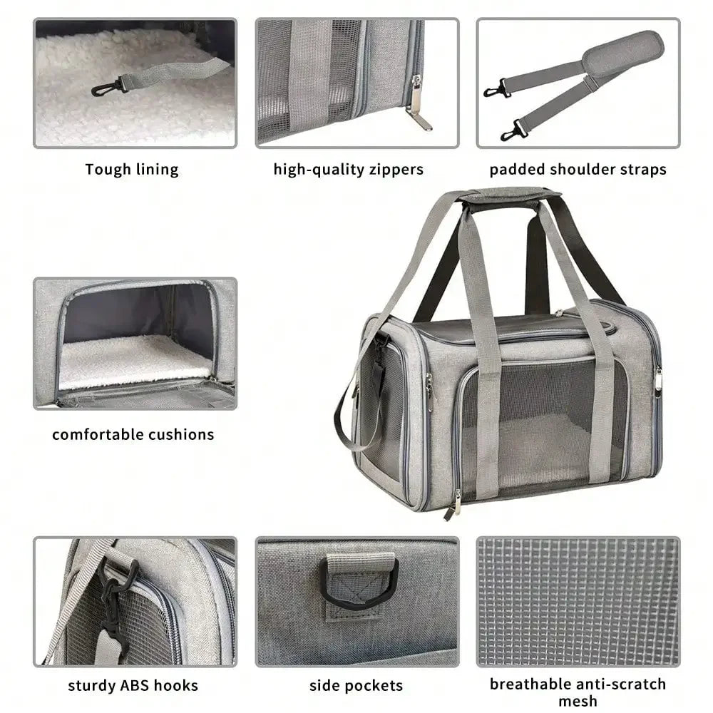Foldable Soft Pet Carrier Bag for Dogs & Cats – MoveFlex™