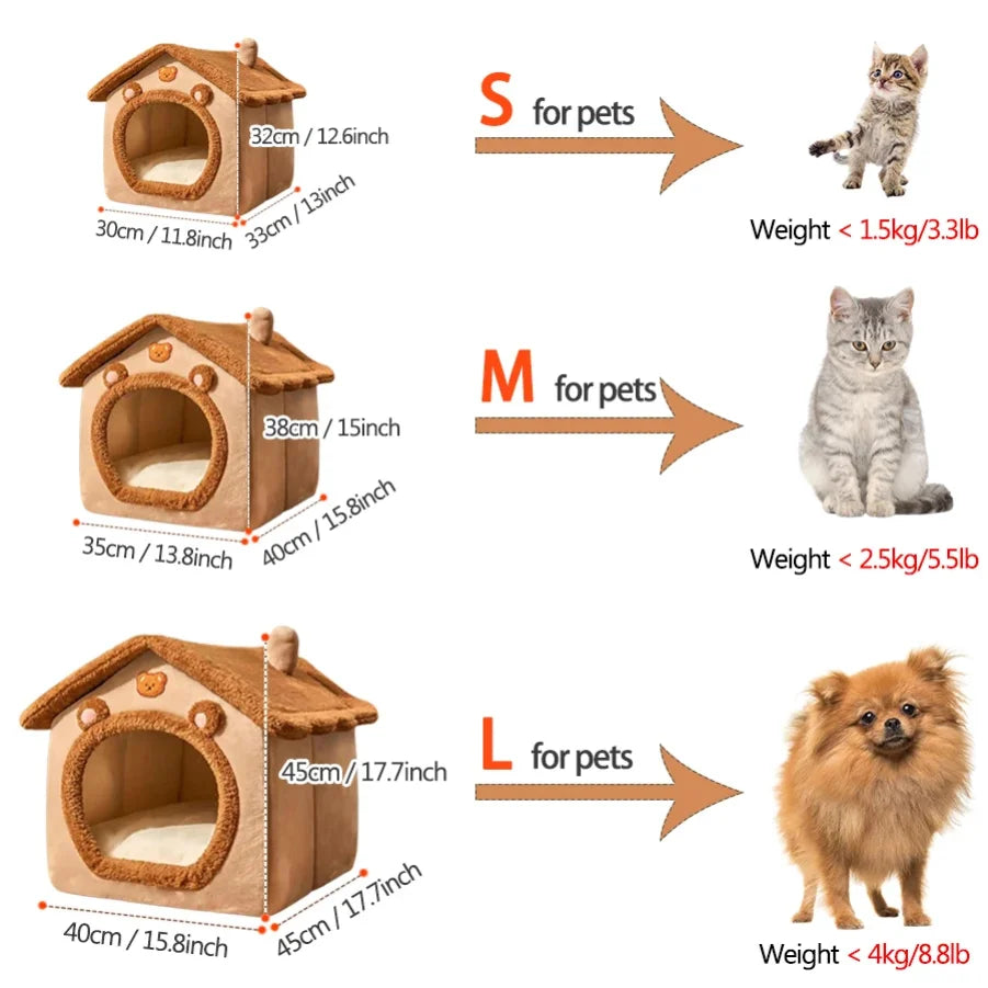 Foldable Plush Cat House – EverydayPro™