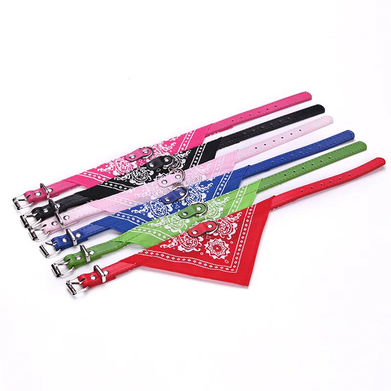 PU Leather Bandana Pet Collar – FrostFlow™