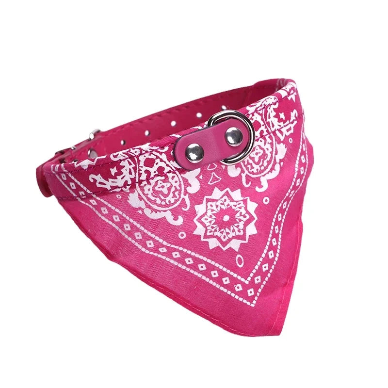 PU Leather Bandana Pet Collar – FrostFlow™