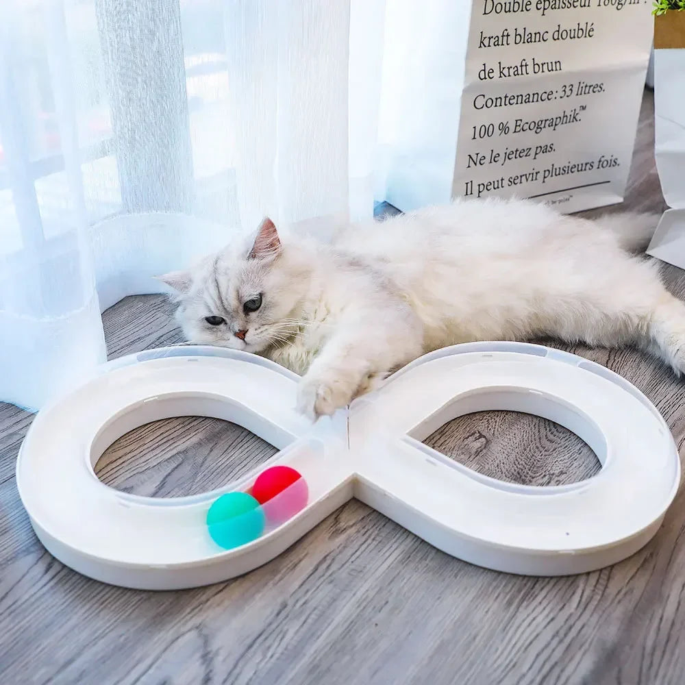 Figure-8 Interactive Cat Track with Rolling Ball – ChasePlus™