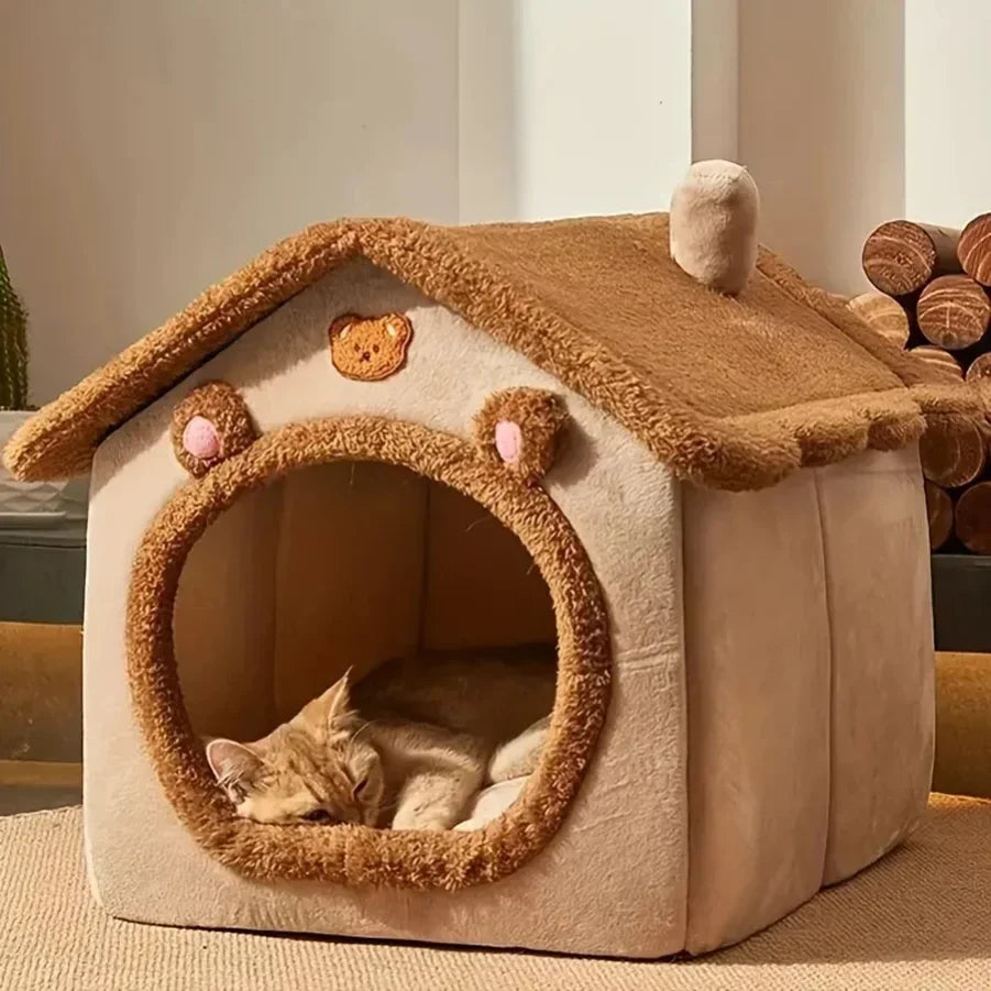 Foldable Plush Cat House – EverydayPro™
