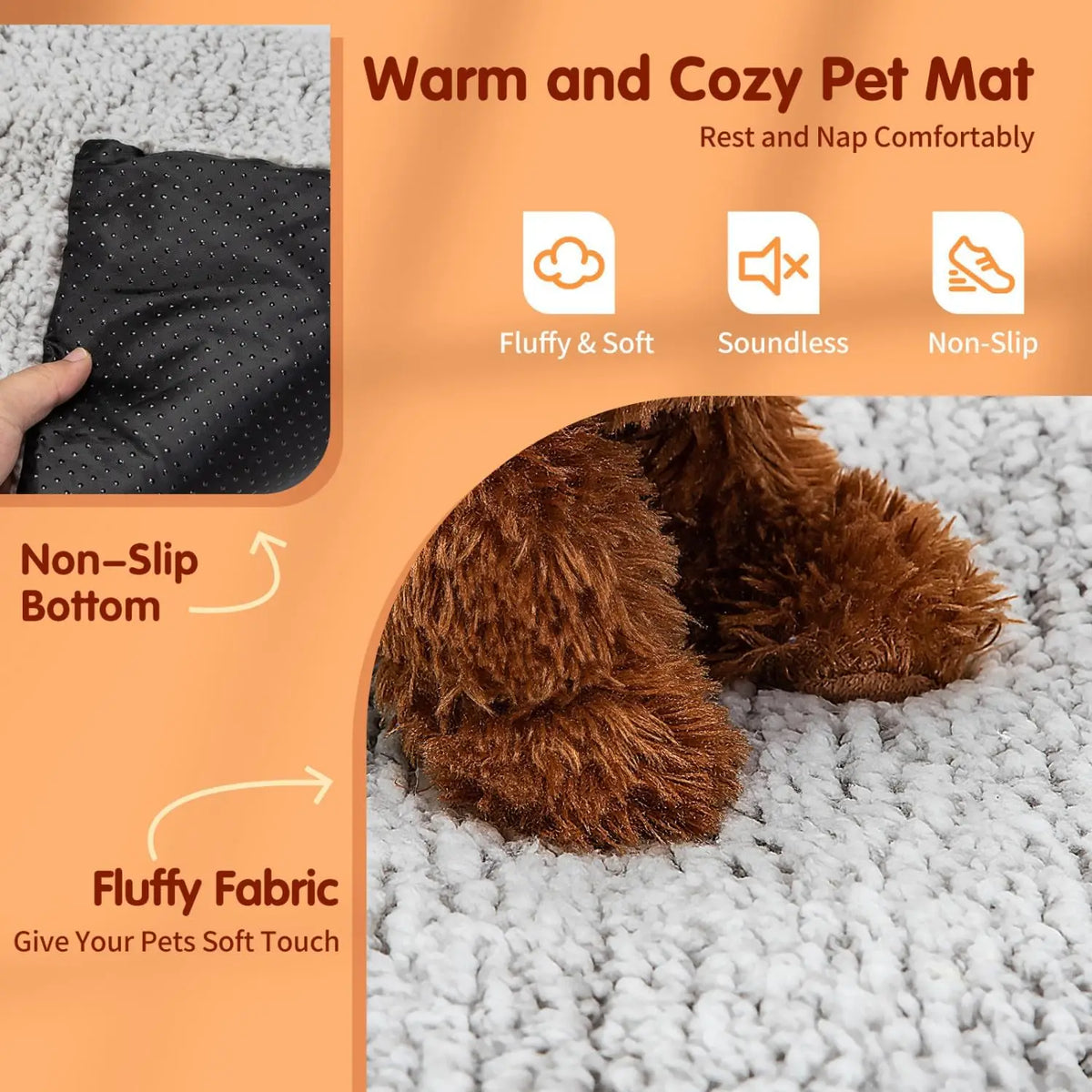 Soft Plush Self-Heating Pet Comfort Mat for Dogs & Cats – CozySelect™