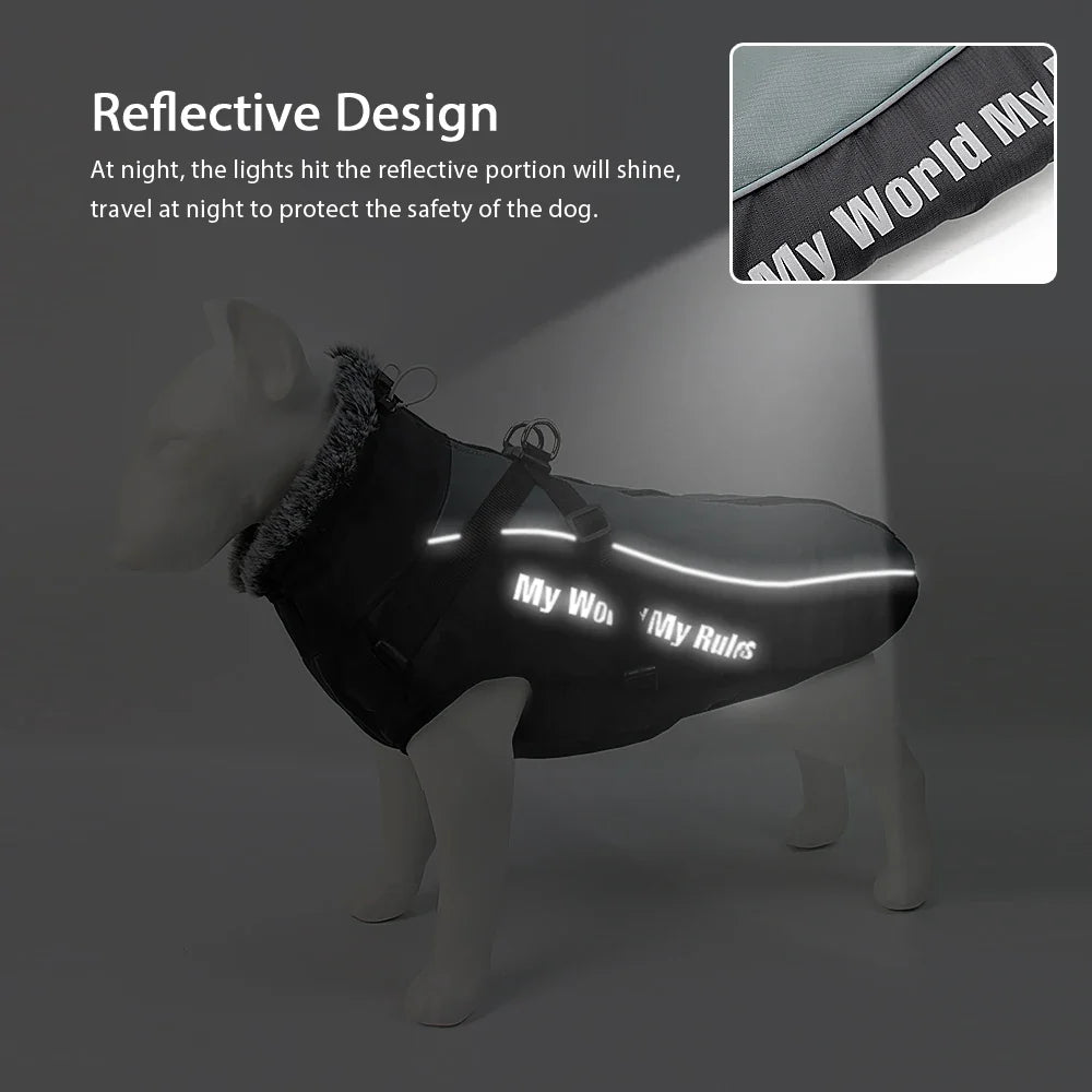 Warm Waterproof Dog Coat with Harness – WeatherLink™