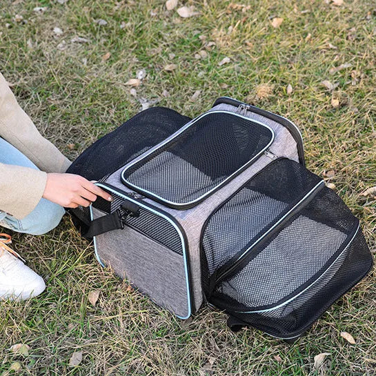Expandable Pet Carrier Bag for Dogs & Cats – RoamPlus™