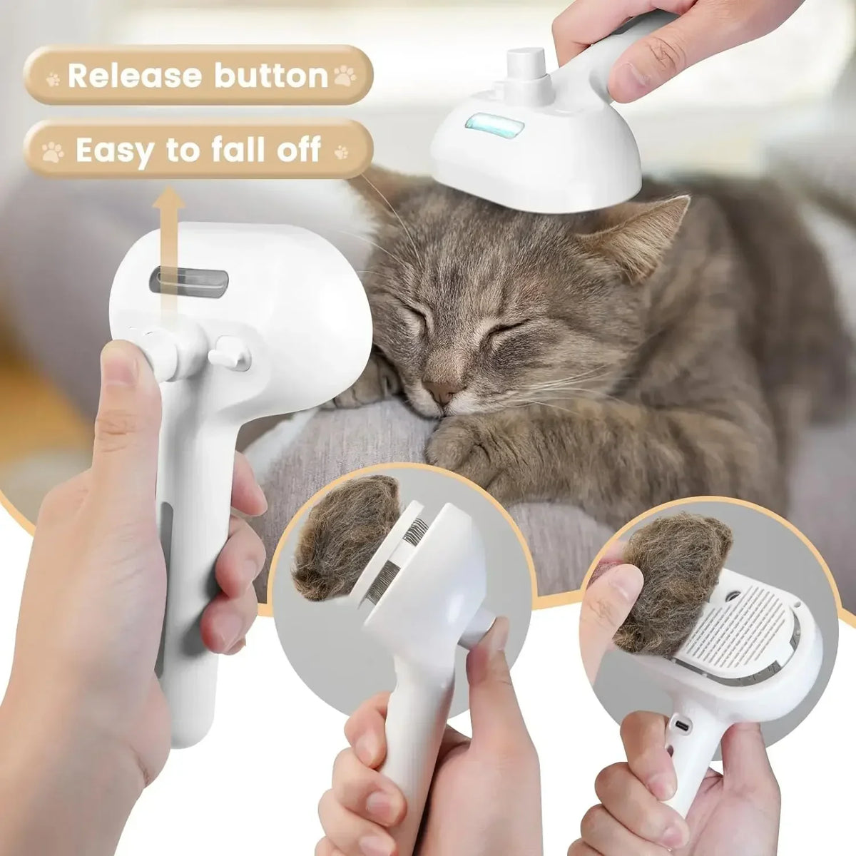 Electric Steam Pet Grooming Comb – SmoothCare™