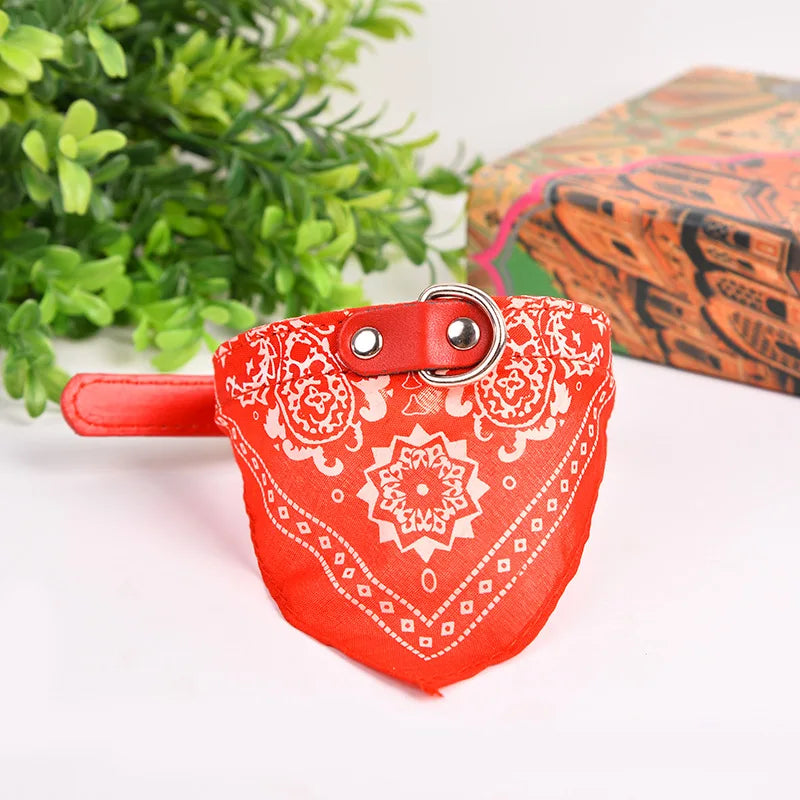 PU Leather Bandana Pet Collar – FrostFlow™
