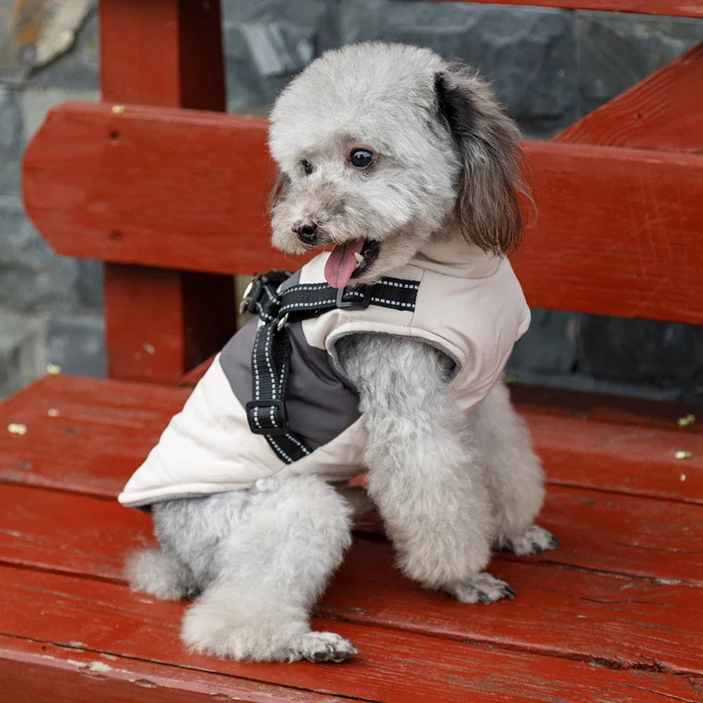 Warm Dog Coat with Built-In Harness – ShieldPlus™
