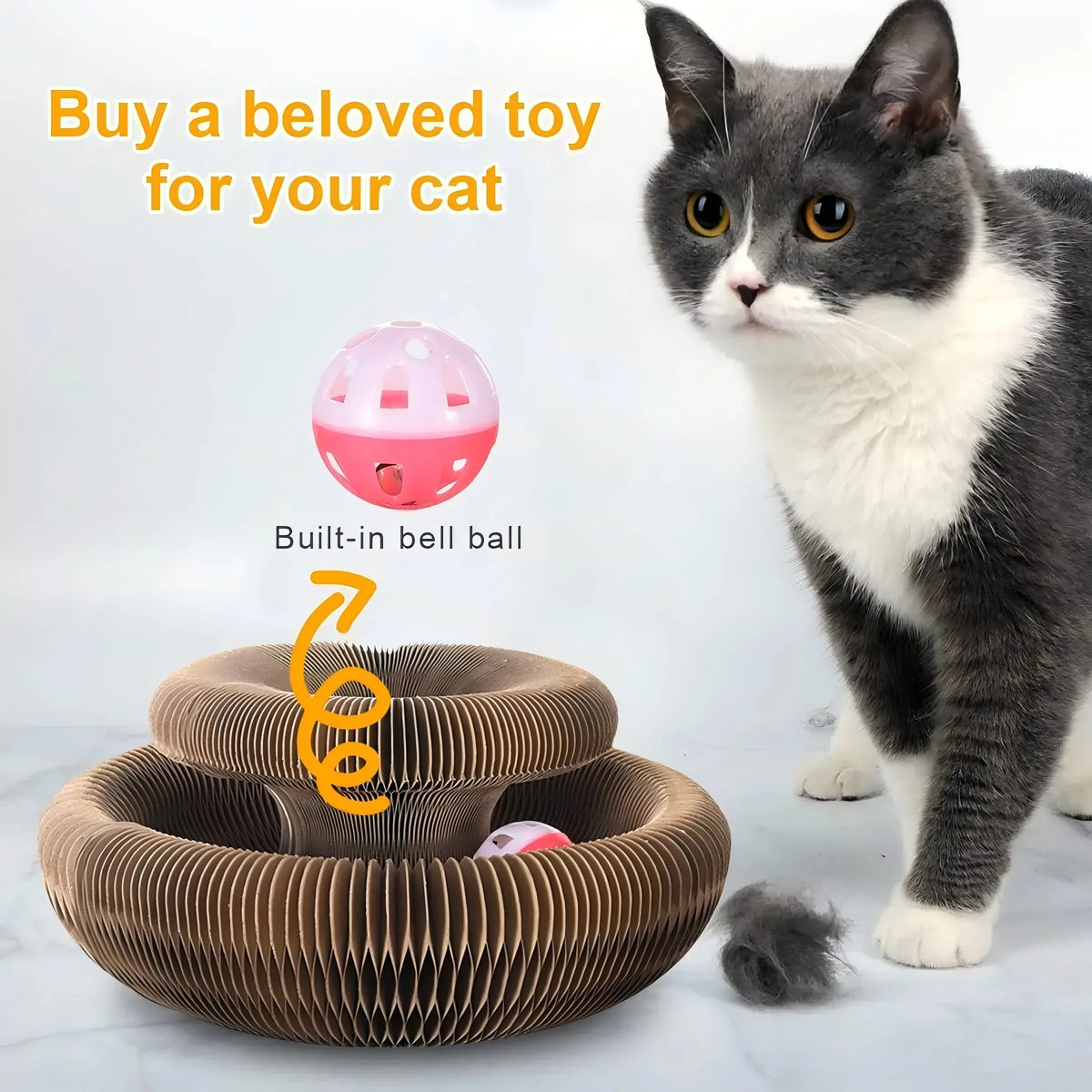3-in-1 Cat Scratcher & Interactive Ball Toy – ChewWise™