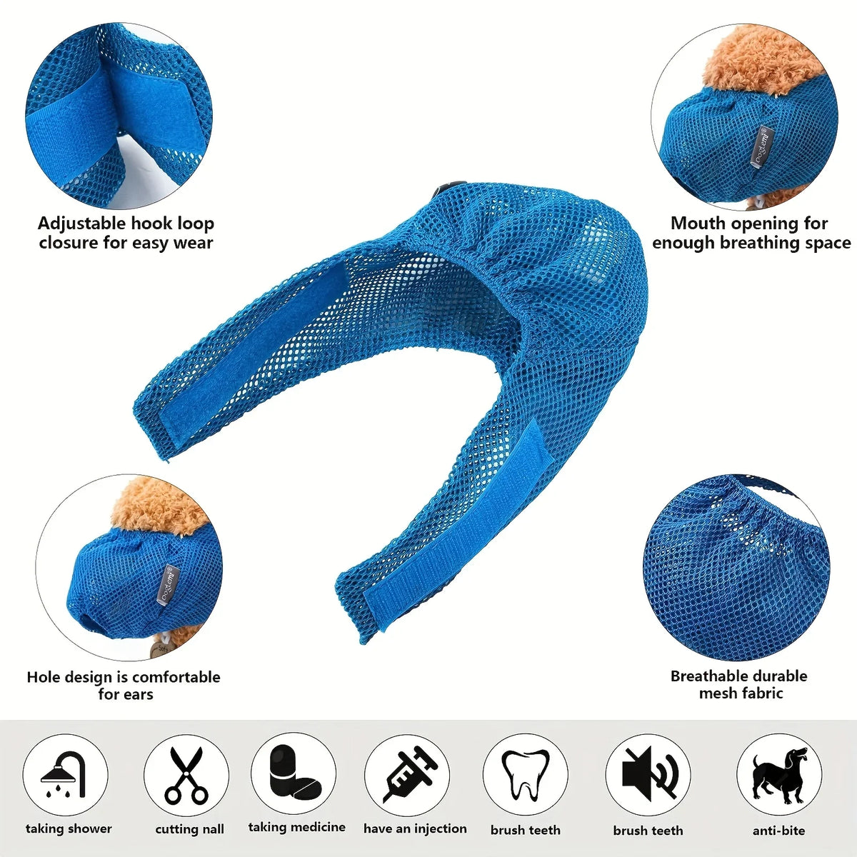 Adjustable Cat Grooming Muzzle – MotionReady™