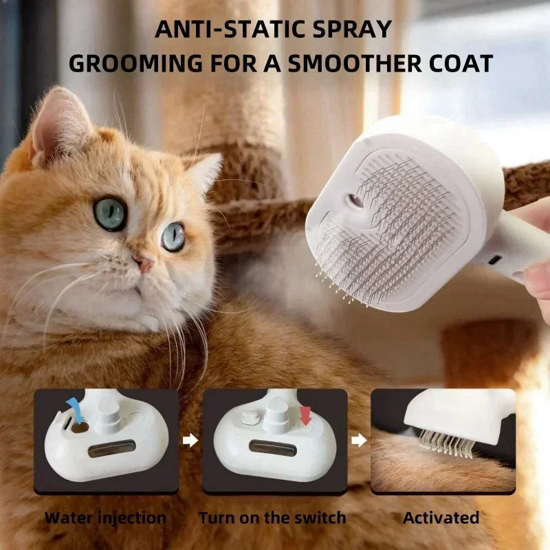 Electric Steam Pet Grooming Comb – SmoothCare™