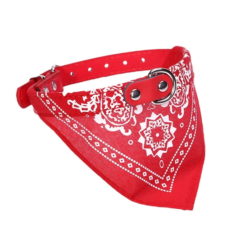 PU Leather Bandana Pet Collar – FrostFlow™