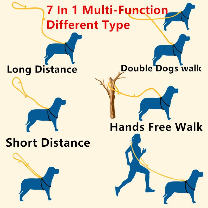 Hands-Free Reflective Dog Leash – LeadSense™