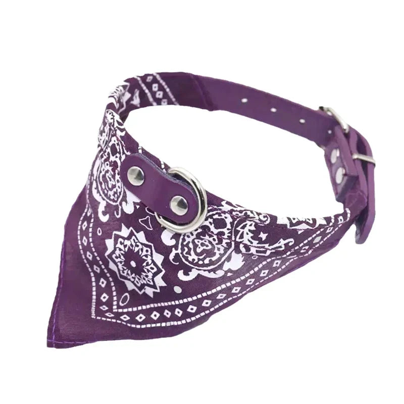 PU Leather Bandana Pet Collar – FrostFlow™