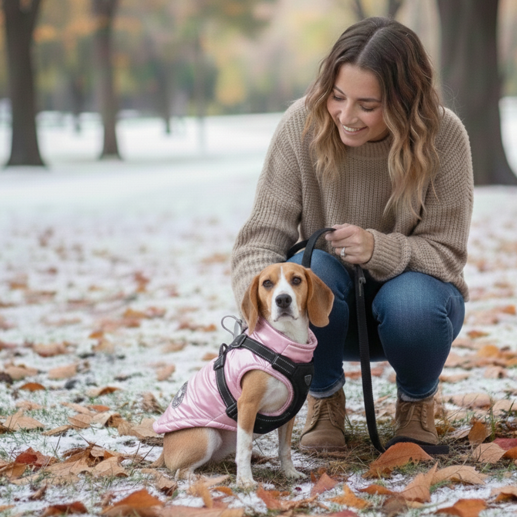 Warm Dog Coat with Integrated Harness – PawMate™