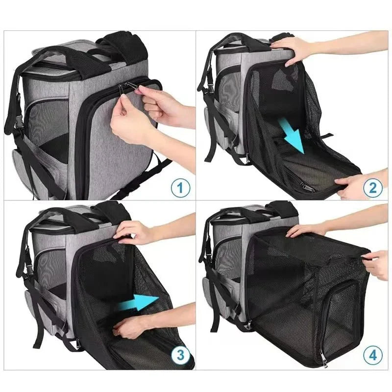 Expandable Cat & Small Dog Carrier Backpack – TripWave™