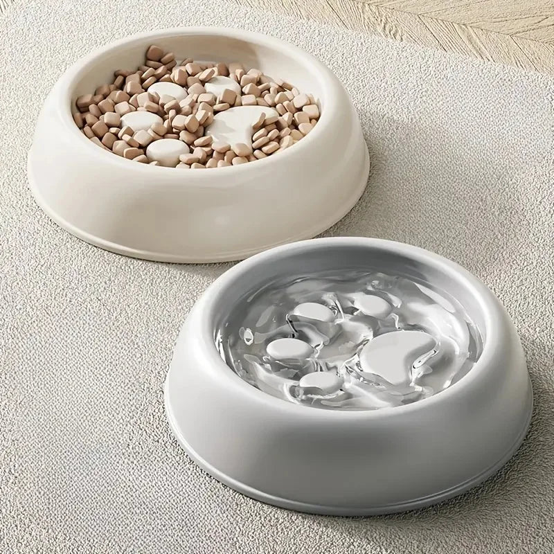 Paw Print Slow Feeder Bowl for Dogs & Cats – MealPort™