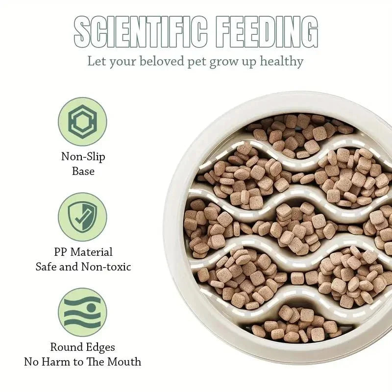 Paw Print Slow Feeder Bowl for Dogs & Cats – MealPort™