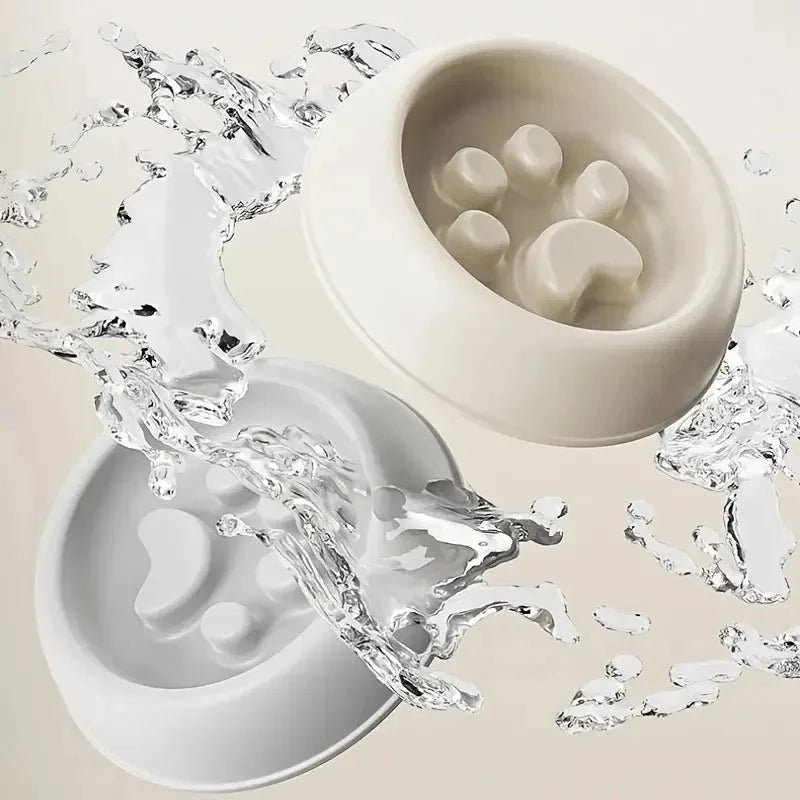 Paw Print Slow Feeder Bowl for Dogs & Cats – MealPort™