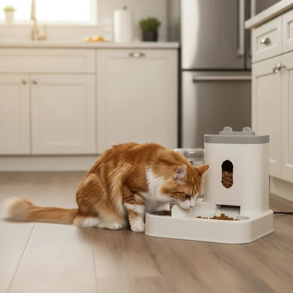Automatic Pet Food & Water Bowl for Dogs & Cats – FeastComfort™