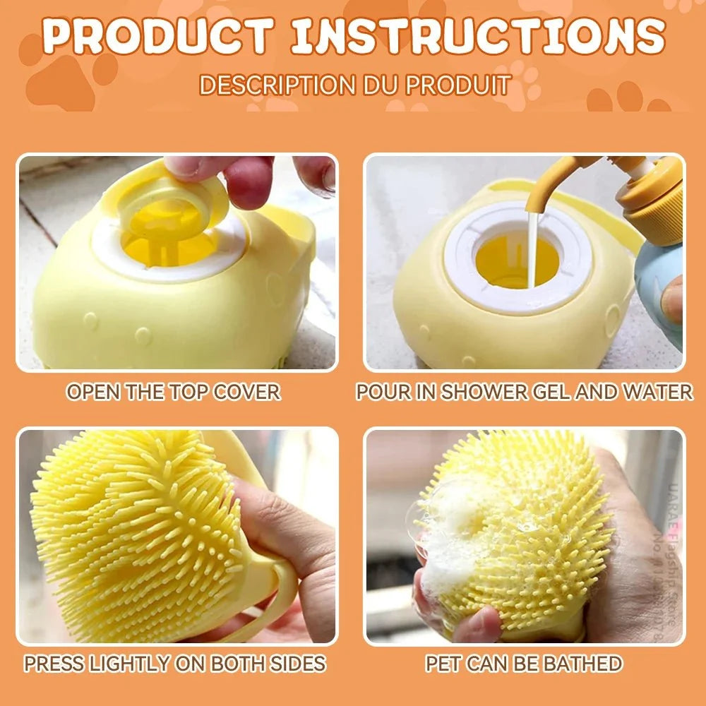 Silicone Pet Bath & Grooming Brush – FurFlex™