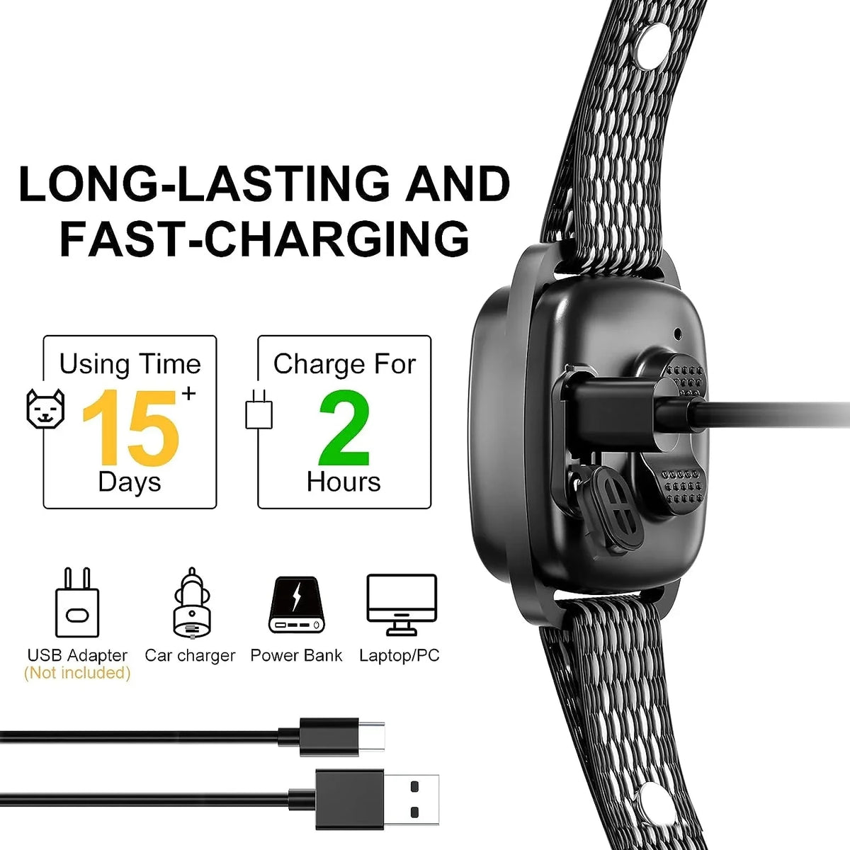 Rechargeable Anti-Bark Training Collar with Vibration – TrailFlow™