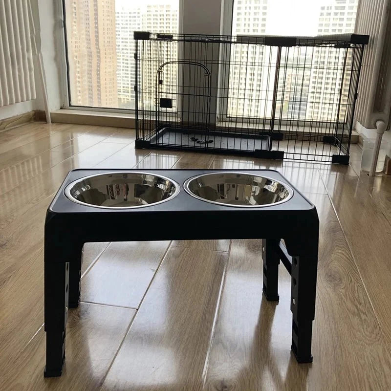 Raised Dog Food Bowl Stand with Stainless Steel Bowls – BowlTouch™