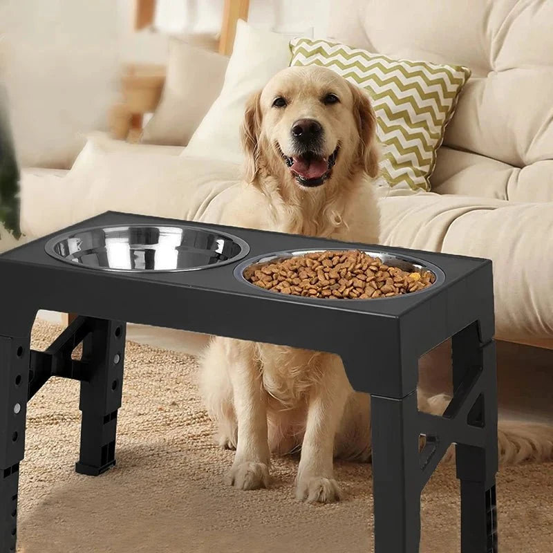 Raised Dog Food Bowl Stand with Stainless Steel Bowls – BowlTouch™