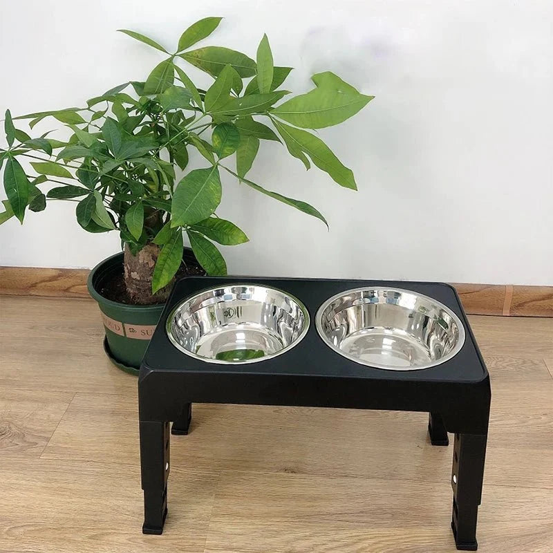 Raised Dog Food Bowl Stand with Stainless Steel Bowls – BowlTouch™
