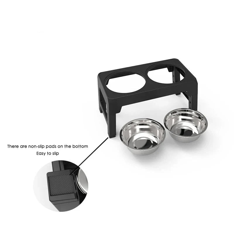 Raised Dog Food Bowl Stand with Stainless Steel Bowls – BowlTouch™