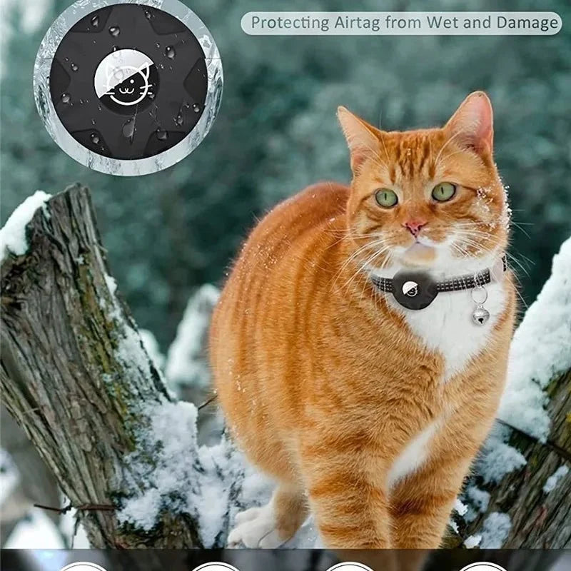 Reflective Cat Collar with AirTag Holder – SignalBalance™