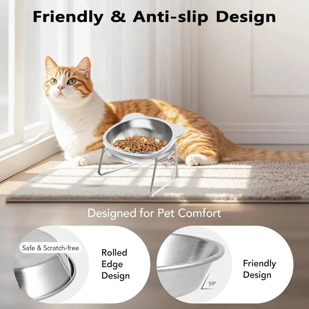 Raised Pet Food Bowl for Cats – PawPure™