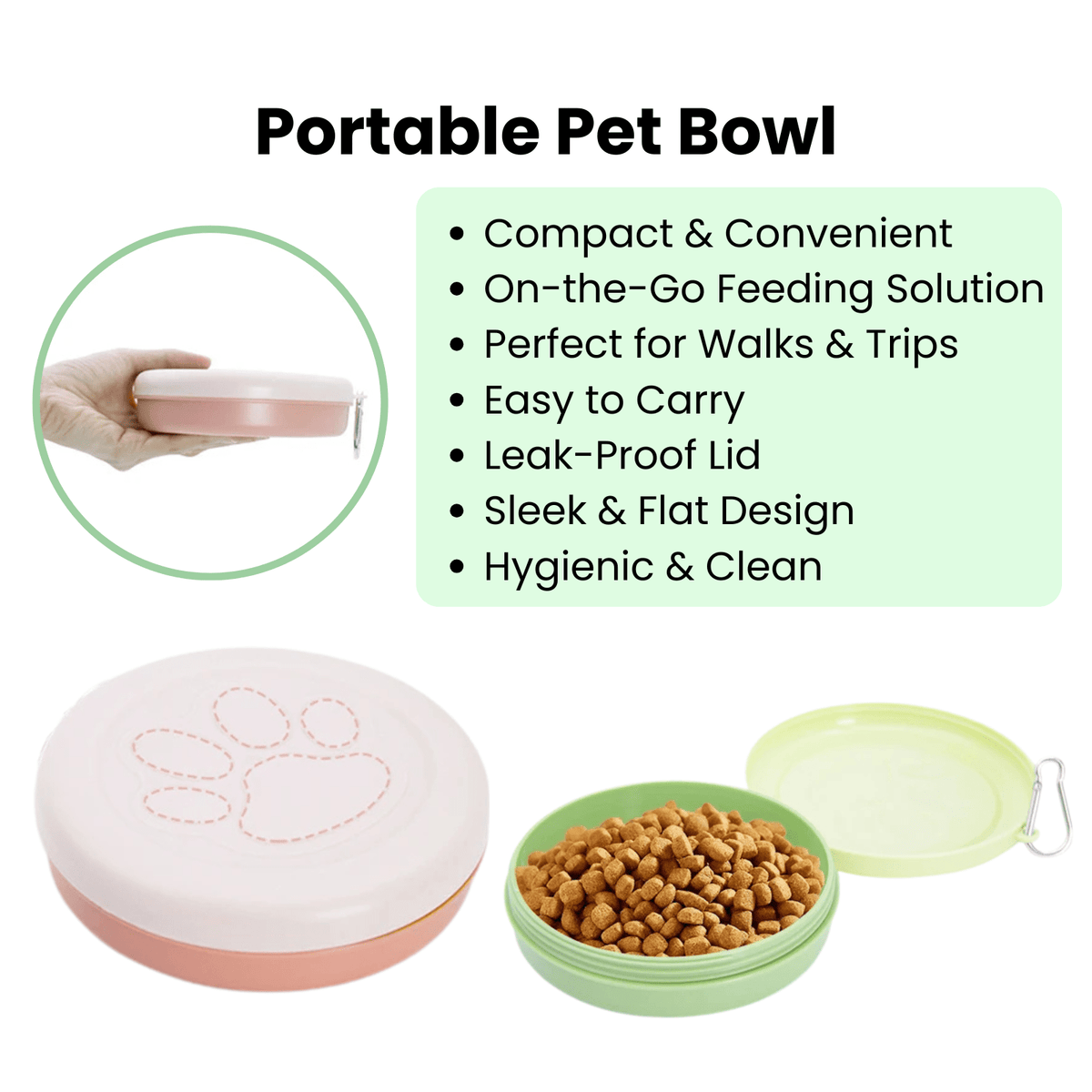 Portable Pet Food & Water Bowl with Lid – FlowPlus™