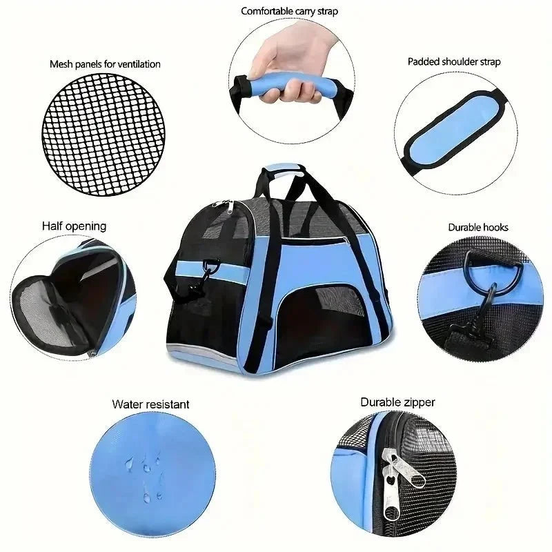 Foldable Pet Carrier Bag for Dogs & Cats – TravelFit™
