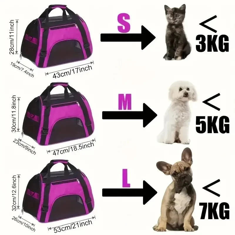 Foldable Pet Carrier Bag for Dogs & Cats – TravelFit™