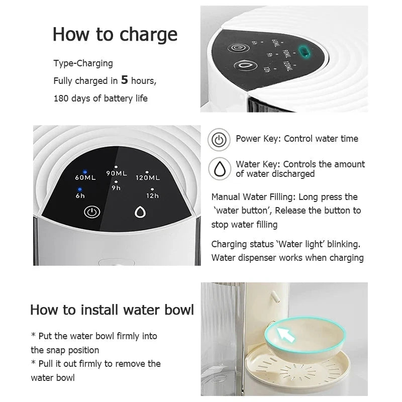 3L Wireless Automatic Pet Water Fountain – HydraWorks™