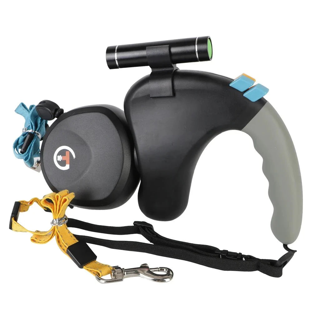 Dual Retractable Dog Leash with LED Light – TrailGlow™