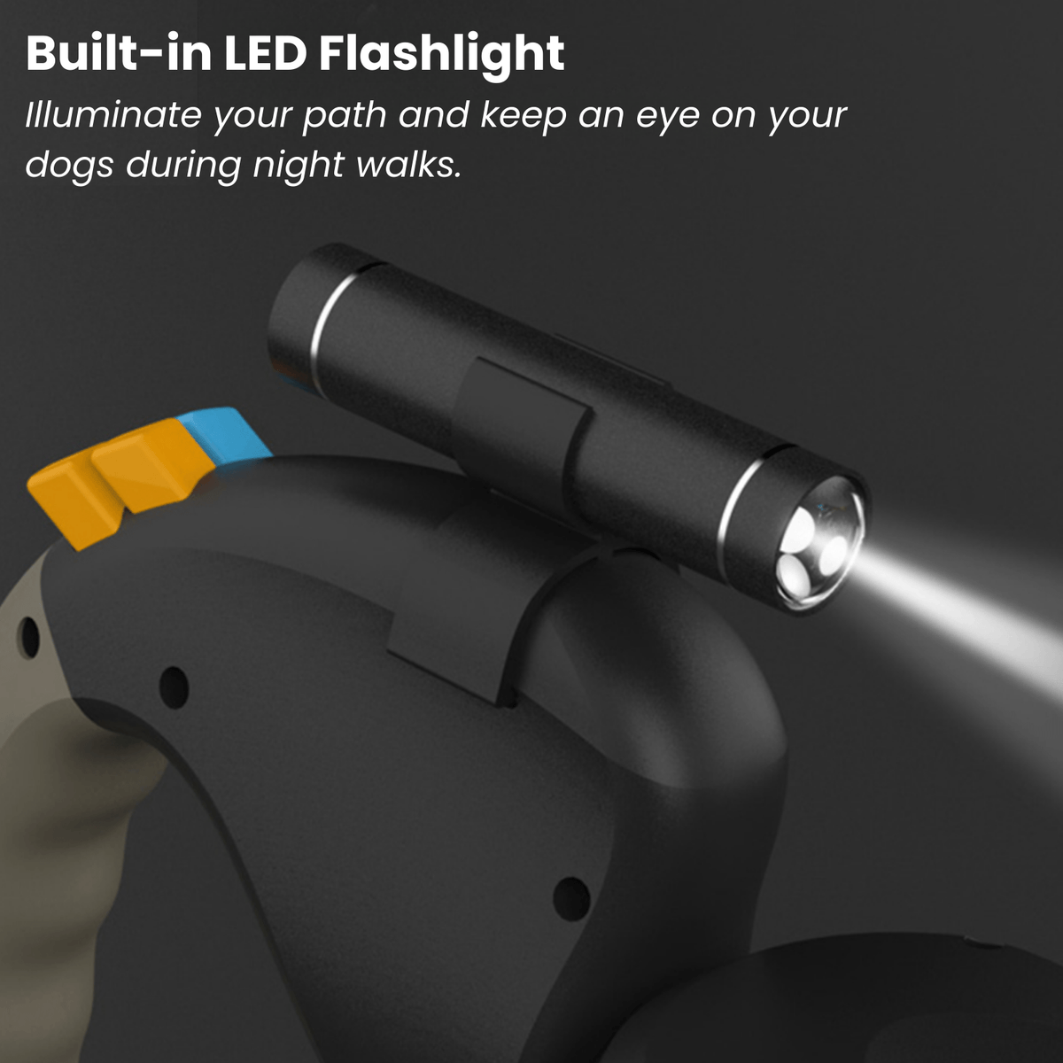 Dual Retractable Dog Leash with LED Light – TrailGlow™