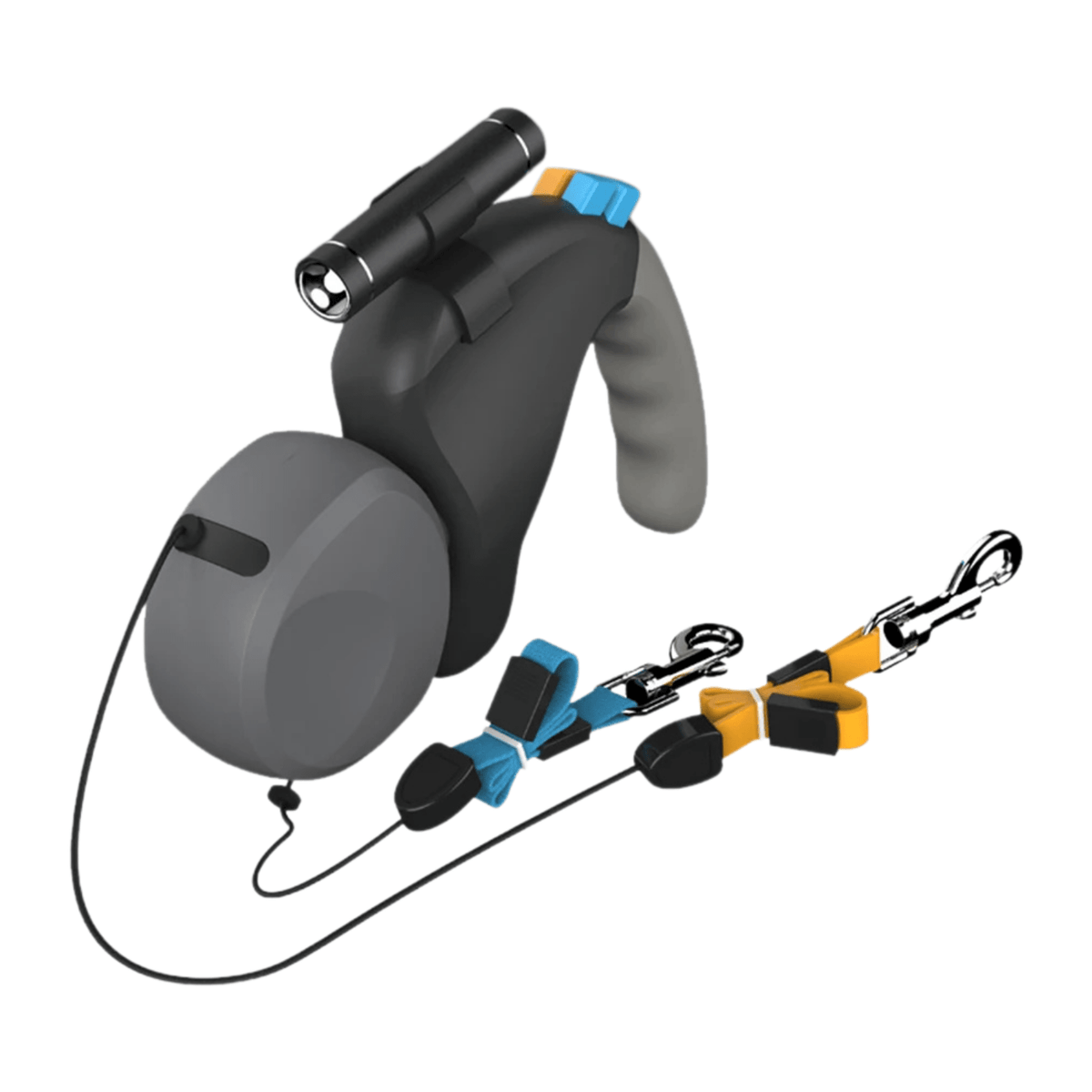 Dual Retractable Dog Leash with LED Light – TrailGlow™