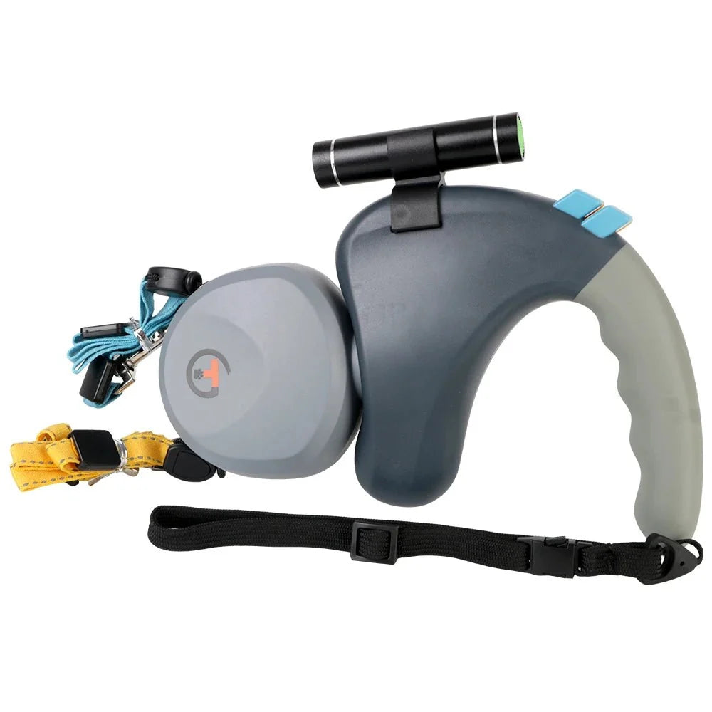 Dual Retractable Dog Leash with LED Light – TrailGlow™