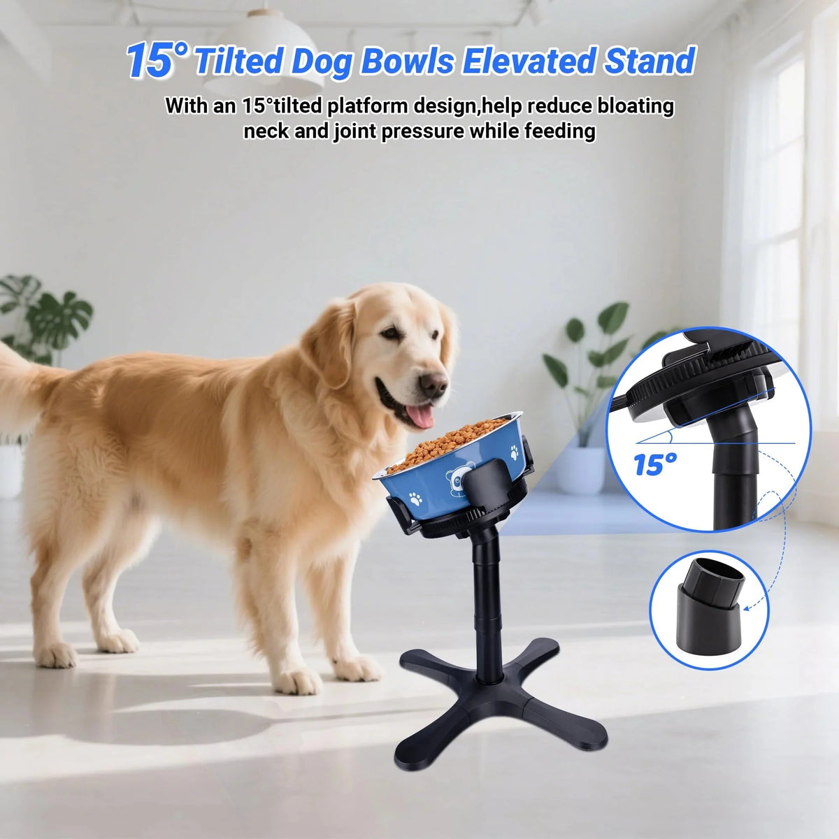 Adjustable Raised Dog Food Bowl Stand – ServeAdventure™
