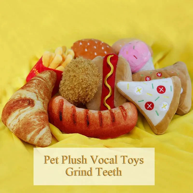 Squeaky Plush Fast Food Dog Toy – TreatPlay™
