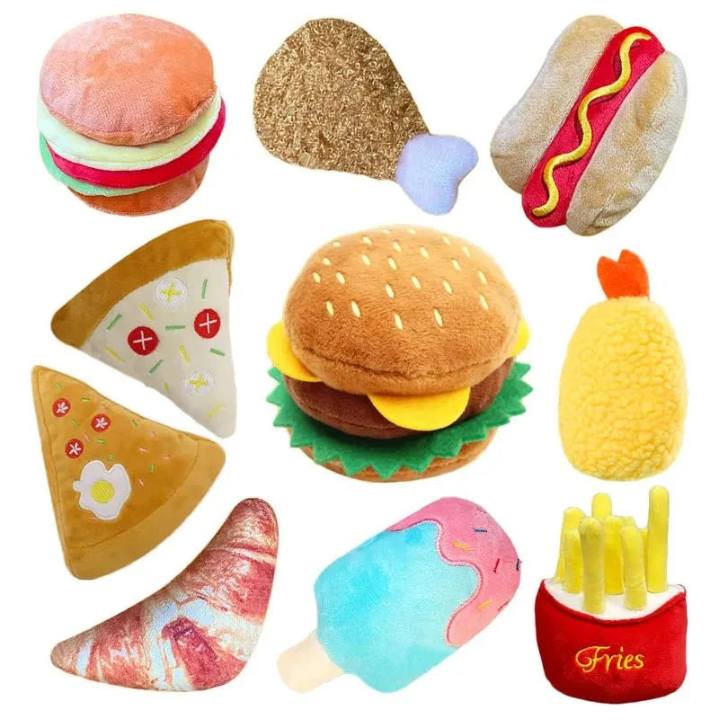 Squeaky Plush Fast Food Dog Toy – TreatPlay™