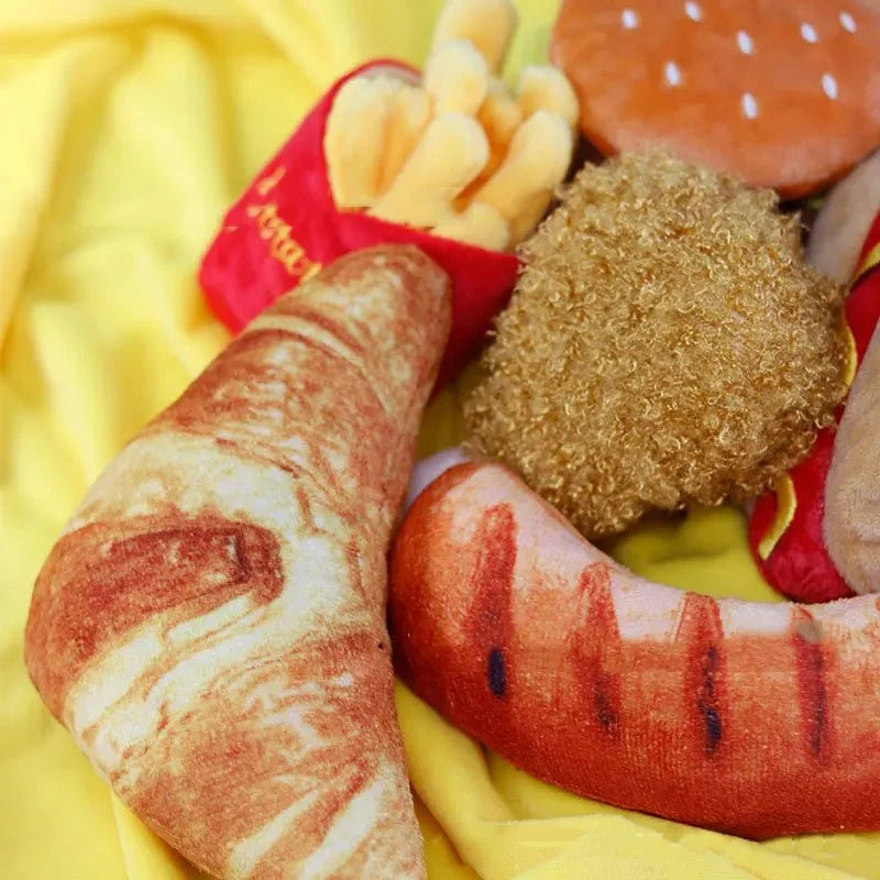 Squeaky Plush Fast Food Dog Toy – TreatPlay™