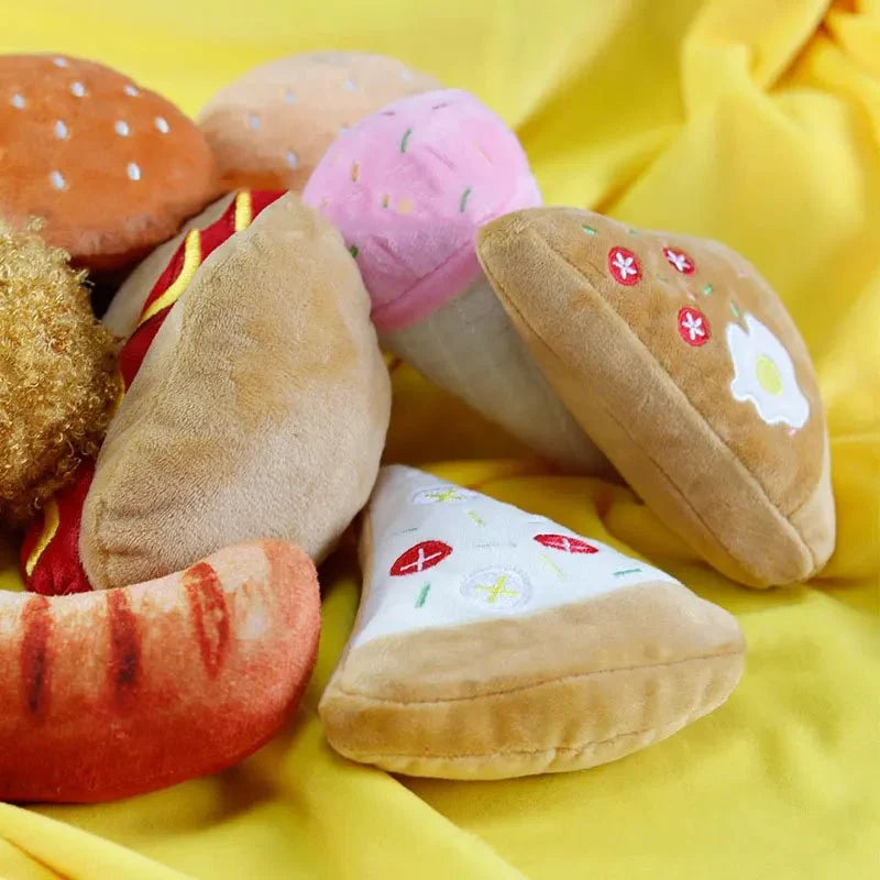 Squeaky Plush Fast Food Dog Toy – TreatPlay™