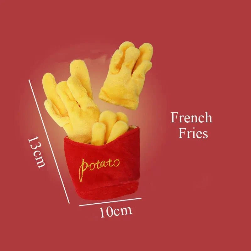 Squeaky Plush Fast Food Dog Toy – TreatPlay™