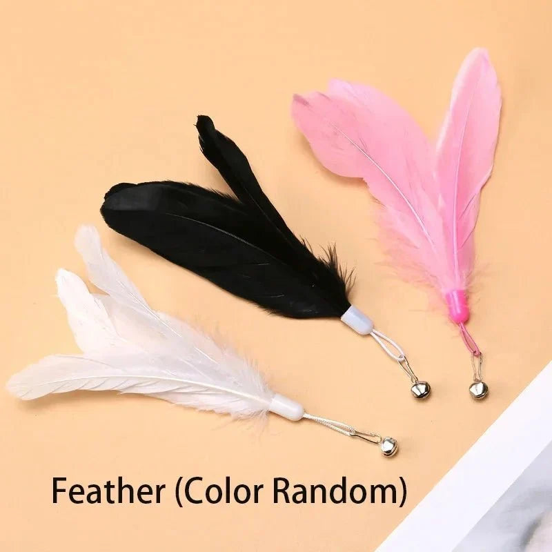Interactive Feather Cat Wand with Suction Cup – ChaseLiving™