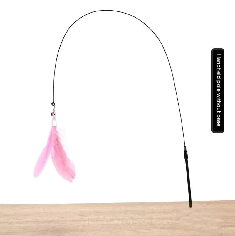Interactive Feather Cat Wand with Suction Cup – ChaseLiving™